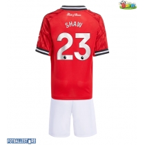 Manchester United Luke Shaw #23 Hjemmedraktsett Barn 2025-26 Kortermet (+ Korte bukser)